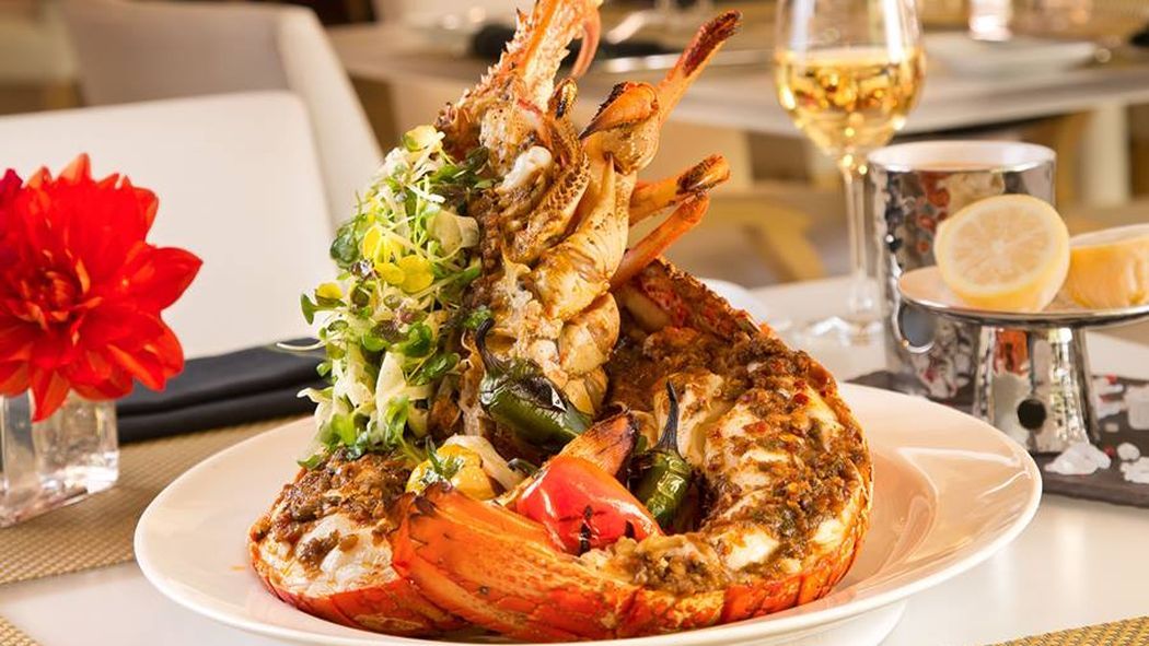 Signature lobster dish in a fine dining restaurant